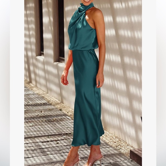 PRETTYGARDEN Women's 2024 Summer Satin Dress - Picture 3 of 4